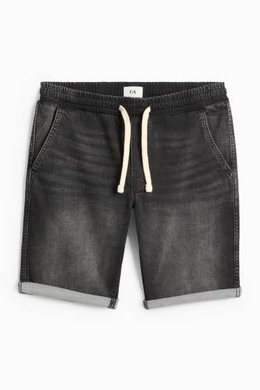 Men - Denim shorts - jog denim - LYCRA® - black