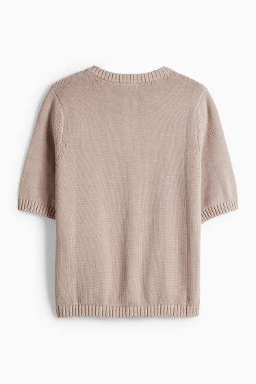 Damen - Strickjacke - hellbraun