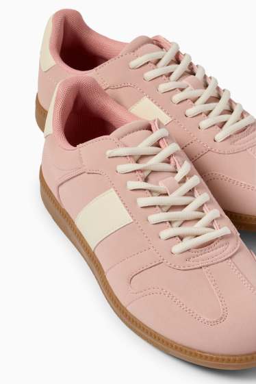 Dames - Sneakers - imitatiesuède - roze / beige