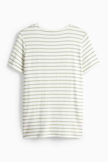 Damen - Still-T-Shirt - gestreift - weiß / grün