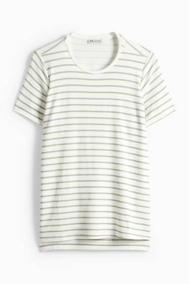 Damen - Still-T-Shirt - gestreift - weiß / grün