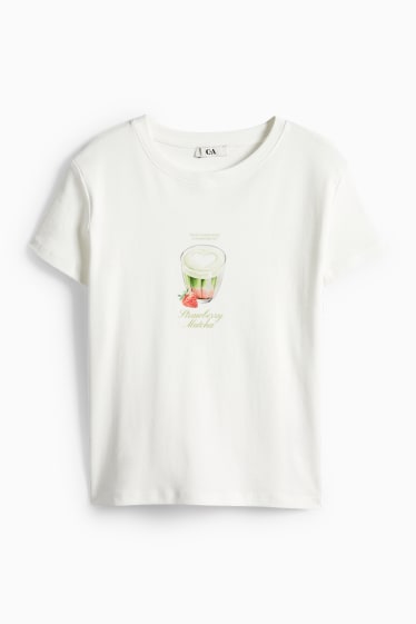 Femei - Tricou - supradimensionat - alb