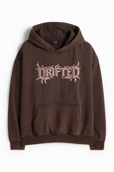 Herren - Oversized-Hoodie - dunkelbraun