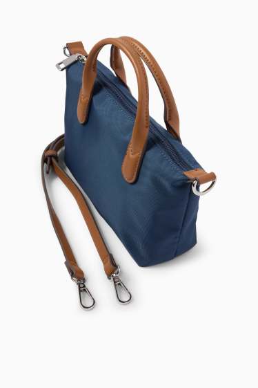 Damen - Kleiner Shopper mit abnehmbarem Taschengurt - dunkelblau