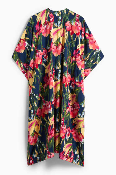 Women - Kimono - floral - dark blue