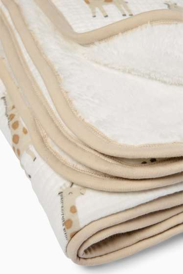 Unisex - Giraffe - Baby-Decke - 100 x 75 cm - cremefarben