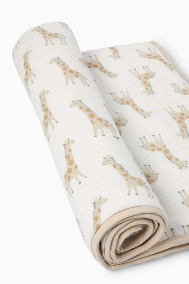 Unisex - Giraffe - Baby-Decke - 100 x 75 cm - cremefarben