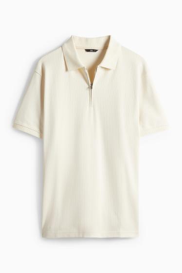 Hommes - Polo - blanc crème