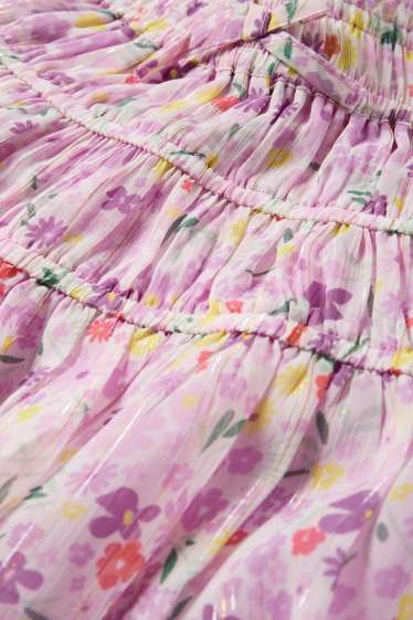 Copii - Fete - Floare - fustă - aspect lucios - multicolor