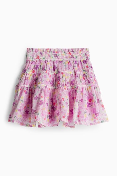 Copii - Fete - Floare - fustă - aspect lucios - multicolor