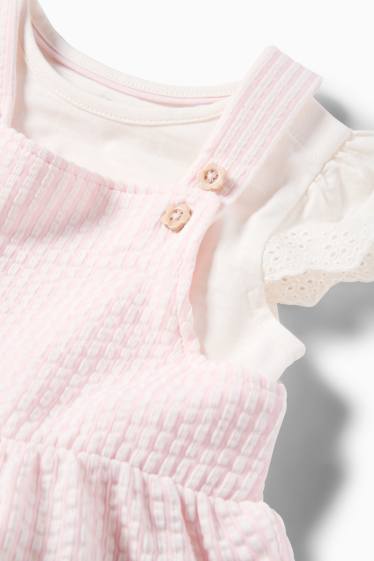Baby Girls - Baby outfit - broderie anglaise - 2 piece - white / rose