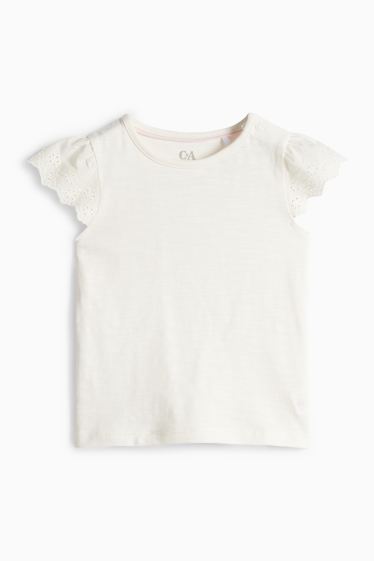 Baby Girls - Baby outfit - broderie anglaise - 2 piece - white / rose