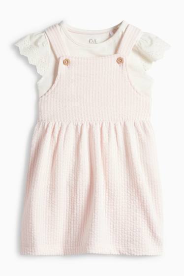 Baby Girls - Baby outfit - broderie anglaise - 2 piece - white / rose