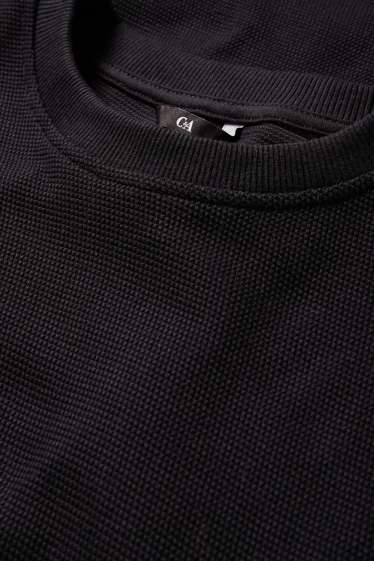 Herren - Langarmshirt - Regular Fit - strukturiert - schwarz