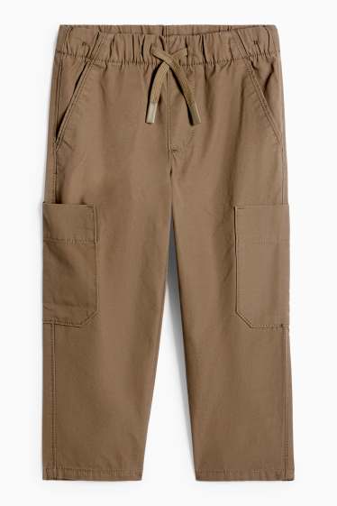 Děti - chlapci - Cargo kalhoty - hnědá