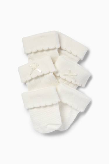 Baby Girls - Newborn socks - white