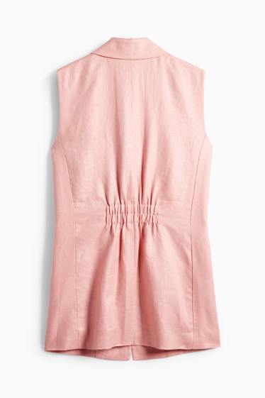 Donna - Gilè business di lino - regular fit - rosa