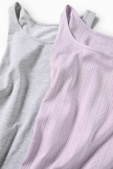 Children Girls - Singlet 1 - gray / purple
