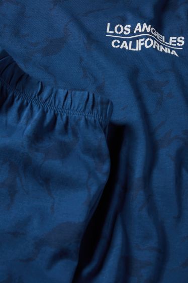 Enfants garçons - Los Angeles - Pyjashort - 2 pièces - à motif - bleu foncé
