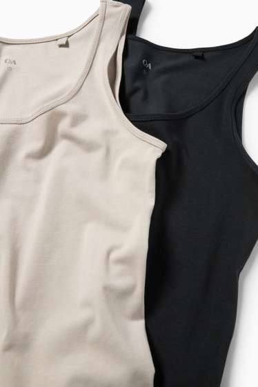 Dona - Paquet de 2 - samarreta de tirants  - gris/negre