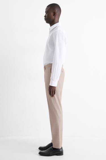 Heren - Broek uit het combi-systeem - slim fit - Flex - geruit - beige