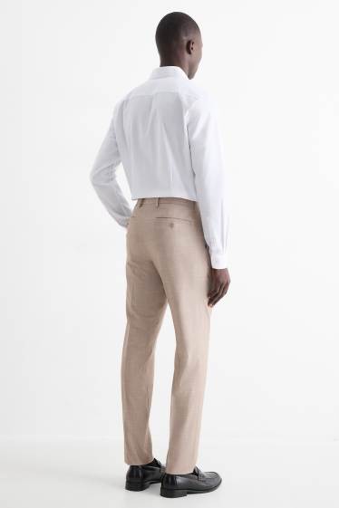 Heren - Broek uit het combi-systeem - slim fit - Flex - geruit - beige