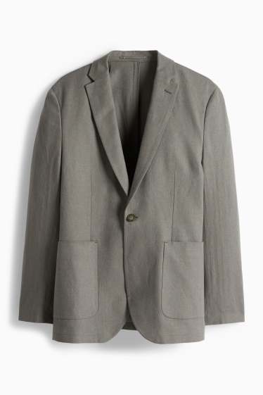 Uomo - Giacca coordinabile - regular fit - misto lino - grigio
