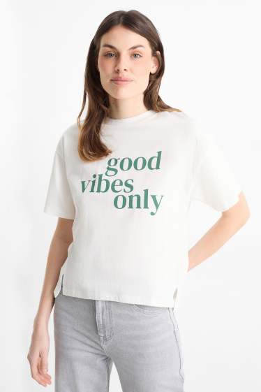 Damen - T-Shirt - Regular Fit - weiß