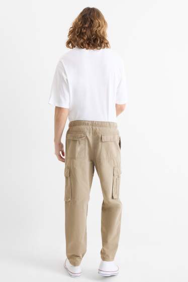 Men - Cargo trousers - relaxed fit - beige
