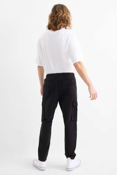 Men - Cargo trousers - relaxed fit - black