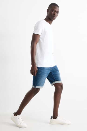 Heren - Korte spijkerbroek - Flex jog denim - LYCRA® - donkerblauw