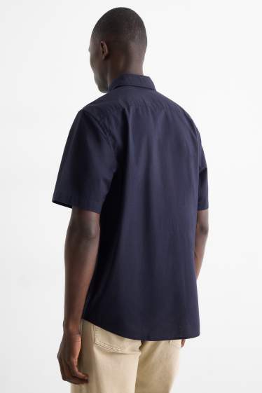 Home - Camisa - regular fit - button-down - blau fosc