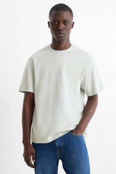 Pánské - Tričko - relaxed fit - světle šedá