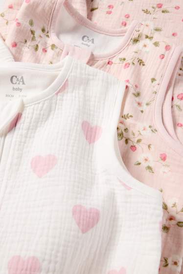 Bébés filles - Lot de 2 - fraise - gigoteuse bébé - 6 à 18 mois - blanc / rose