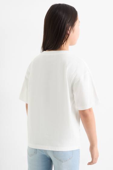 Kinderen: meisjes - T-shirt - crème wit