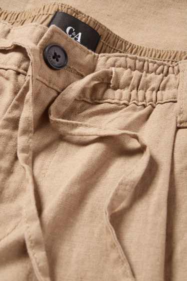 Men - Chinos - tapered fit - linen blend - beige