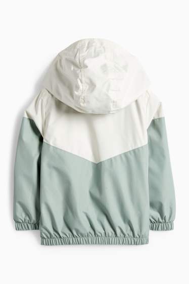 Kinderen: jongens - Jas met capuchon - waterafstotend - mintgroen