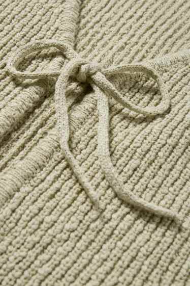 Damen - Strickjacke - gerippt - hellgrün