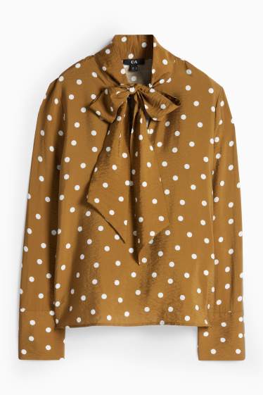 Donna - Blusa - a pois - marrone chiaro