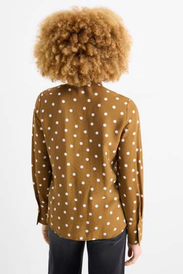 Donna - Blusa - a pois - marrone chiaro