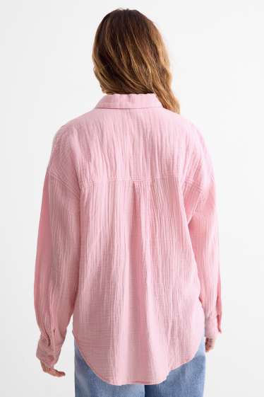 Donna - Blusa di mussola - rosa