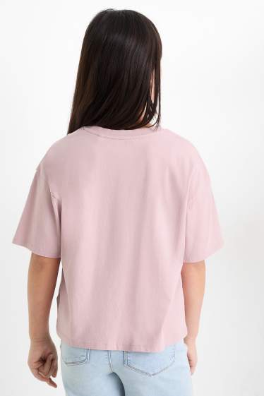 Děti - dívky - Brooklyn - tričko s krátkým rukávem - s lesklými efekty - růžová