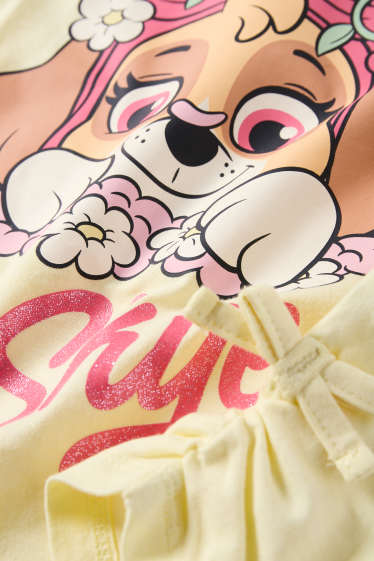 Kinderen: meisjes - PAW Patrol - Skye - T-shirt - glanseffect - lichtgeel