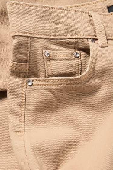 Femmes - Pantalon en toile - high waist - wide leg - taupe