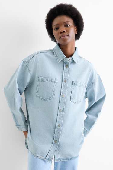 Dames - Spijkerblouse - jeanslichtblauw