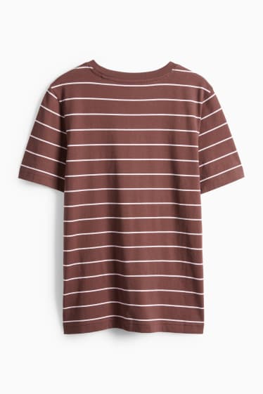 Damen - T-Shirt - Regular Fit - gestreift - braun