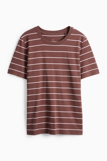 Damen - T-Shirt - Regular Fit - gestreift - braun