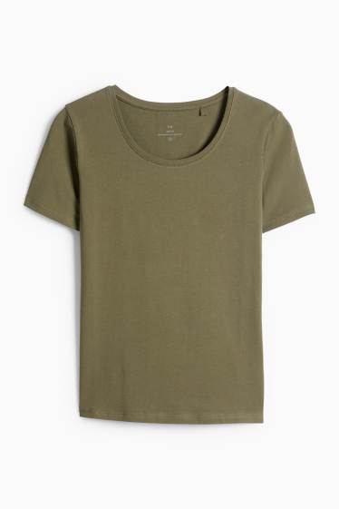 Donna - T-shirt - slim fit - verde scuro