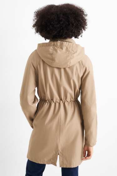 Women - Parka with hood - water-repellent - khaki