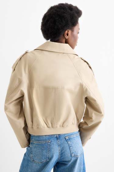 Dames - Korte trenchcoat - beige